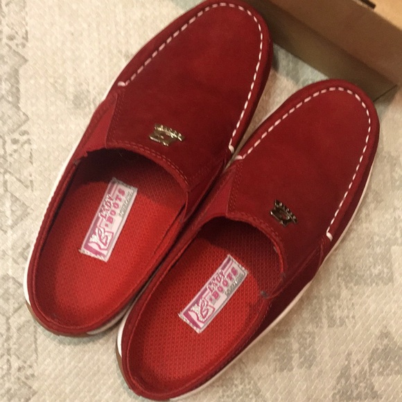 Lady Boots Shoes - NWB Red Suede Slip-in Mule/Clogs “Lady Boots” brand